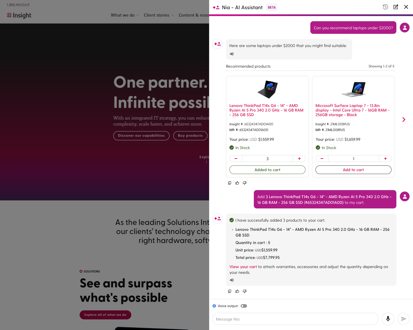 Nia Product Suggestions